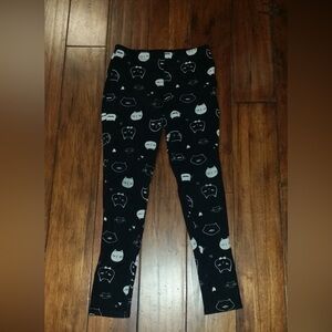 girls total girl L size 10/12 leggings black with cats